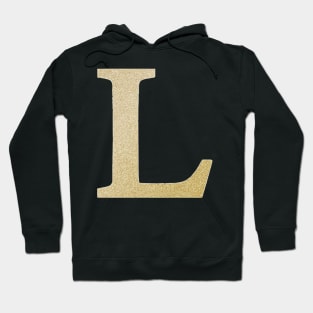 The Letter L Gold Metallic Design Hoodie